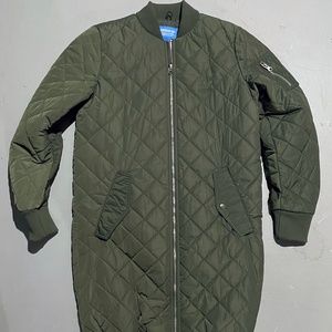 Adidas Originals Long bomber quilted jacket